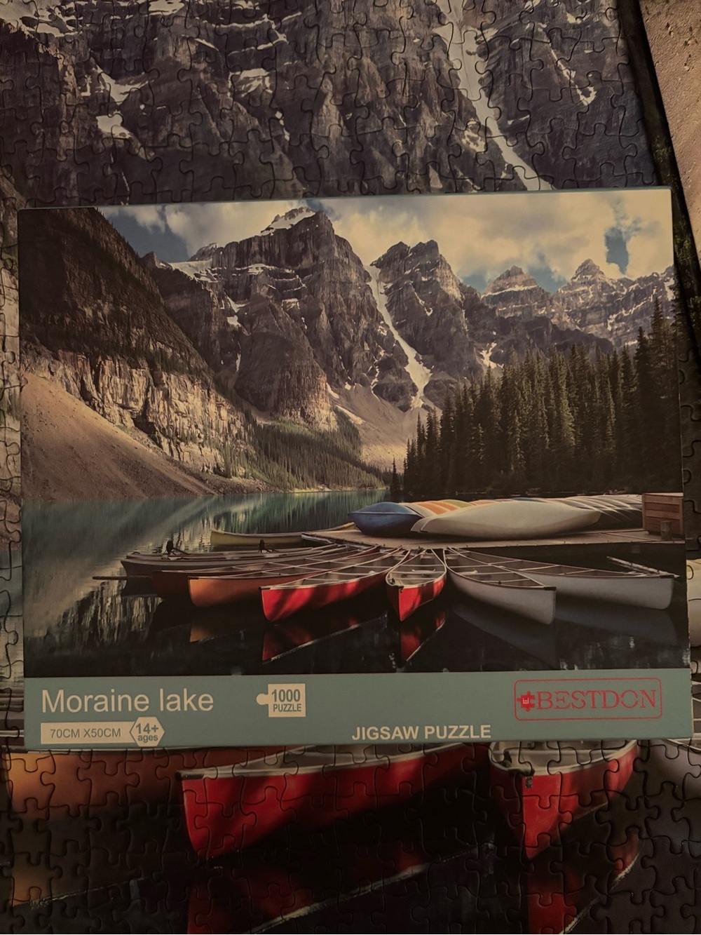 Moraine Lake Canoe Jigsaw Puzzle - Scenic Mountain Lake
